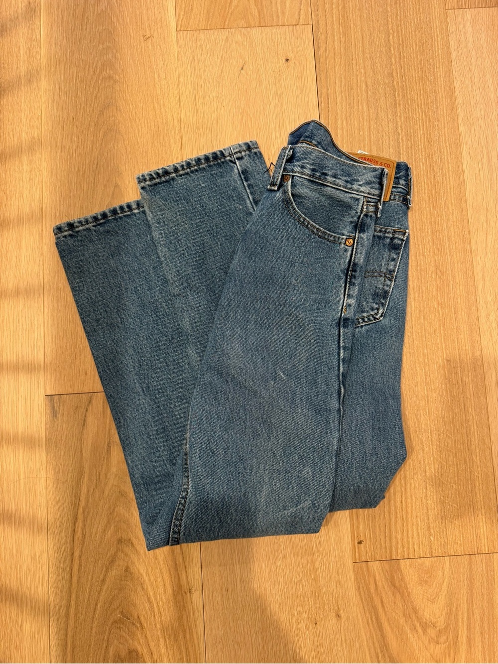 Levi's Straight-Leg Mid Blue Denim Jeans